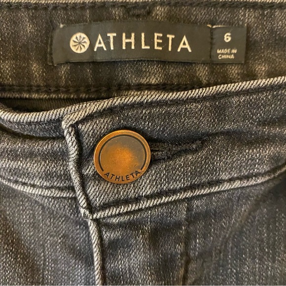 Athleta Sculptek Dark Gray Skinny Ankle Denim Jeans Size 6 Shapewear Midrise - Picture 7 of 10